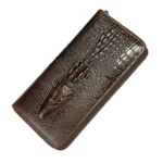 Mens Long Business Wallet Crocodile Pattern Multi Cards Clutch Bag