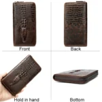 Mens Long Business Wallet Crocodile Pattern Multi Cards Clutch Bag - Image 3