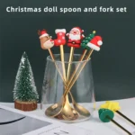 6pcs /Pack Christmas Cartoon Doll Stainless Steel Tableware - Image 6