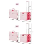 Portable Plastic Folding Shopping Cart Grocery Shopping Small Trolley Cart - Image 11