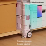 Portable Plastic Folding Shopping Cart Grocery Shopping Small Trolley Cart - Image 6