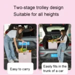 Portable Plastic Folding Shopping Cart Grocery Shopping Small Trolley Cart - Image 7
