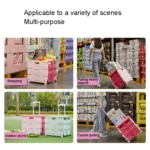 Portable Plastic Folding Shopping Cart Grocery Shopping Small Trolley Cart - Image 10