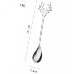 2pcs /Pack Christmas 304 Stainless Steel Deer Stirring Spoon Coffee Dessert Scoop - Image 3