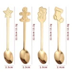 2pcs /Pack Christmas Stainless Steel Spoon Tableware Gift Set - Image 2