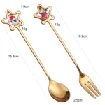 Christmas Stirring Spoon Dessert Fork Christmas Eve Star Tableware Gift - Image 2