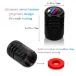 Aluminium Alloy Checkered Tricolour Car Wheel Decorative Valve Cap - Image 4