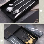 4pcs /Pack Stainless Steel Glossy Mirror Flatware Gift Set - Image 5