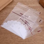 White Lace Bow Biscuit Self-Adhesive Bags Baking Packaging - Image 2