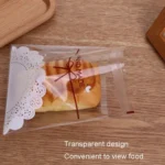 White Lace Bow Biscuit Self-Adhesive Bags Baking Packaging - Image 4