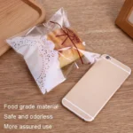 White Lace Bow Biscuit Self-Adhesive Bags Baking Packaging - Image 5
