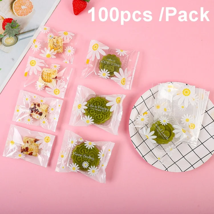 Daisy Pattern Cookie Packaging Bags Snack Machine Sealable Bags