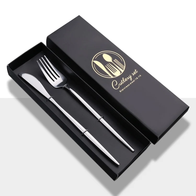 TBD0604183901.webp 2pcs /Pack Stainless Steel Glossy Mirror Flatware Gift Set - Image 1