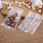 Translucent Frosted Flower Tea Packaging Bags Biscuit Machine Sealed Plastic Bags