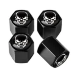 4pcs /Set Skeleton Metal Tire Valve Caps Automobile Modification Universal Valve Core Cover