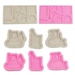 Cartoon Construction Site Tools Engineering Car Cake Decoration Molds - Image 2