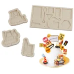 Cartoon Construction Site Tools Engineering Car Cake Decoration Molds - Image 5