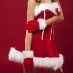 Christmas Day Gala Performance Gloves Short Blind Velvet Wool Warm Gloves - Image 5