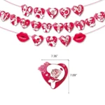 Valentines Day Party Decoration Set 1 Banner +20pcs Latex Balloons+ 16pcs Cake Topper - Image 4