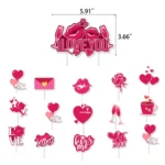 Valentines Day Party Decoration Set 1 Banner +20pcs Latex Balloons+ 16pcs Cake Topper - Image 5
