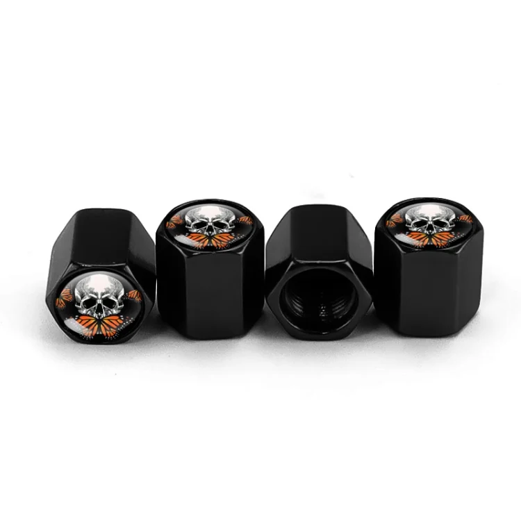 TBD0604190501A_1.webp 4pcs/set Skull Metal Car Tire Universal Modified Aluminum Alloy Valve Cap - Image 6