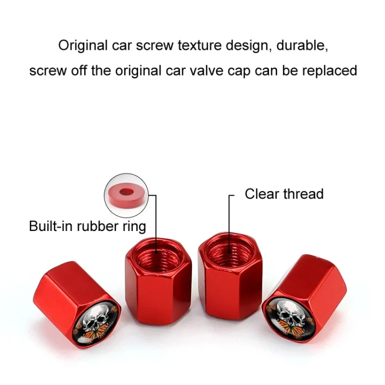 TBD06041905_B3.webp 4pcs/set Skull Metal Car Tire Universal Modified Aluminum Alloy Valve Cap - Image 4