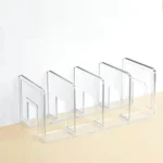 Acrylic Desktop Bookend Book Storage Rack Office Stationery Bookshelf