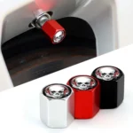 4pcs /Set Headset Skeleton Metal Tire Valve Caps Automobile Universal Modified Valve Covers - Image 2