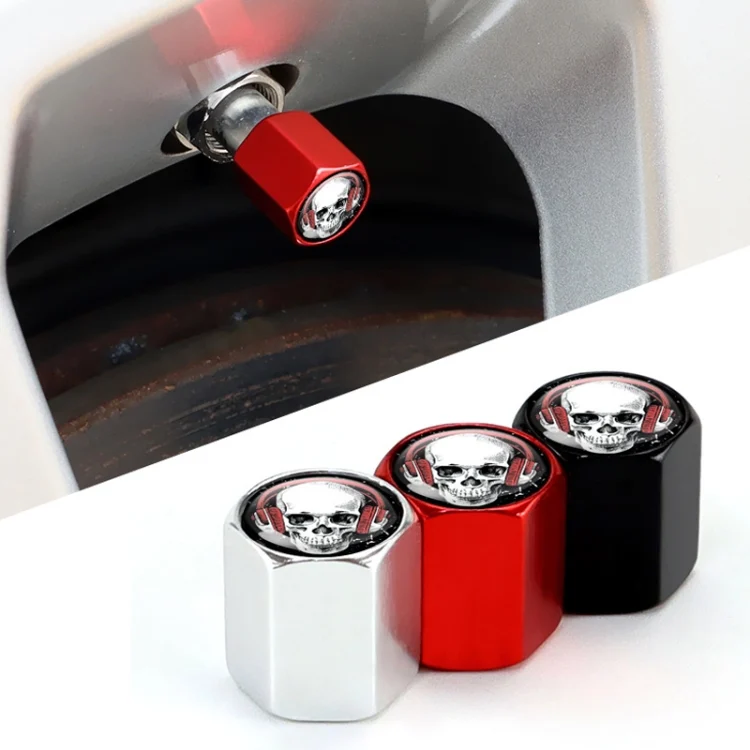 TBD06041956_B1.webp 4pcs /Set Headset Skeleton Metal Tire Valve Caps Automobile Universal Modified Valve Covers - Image 2