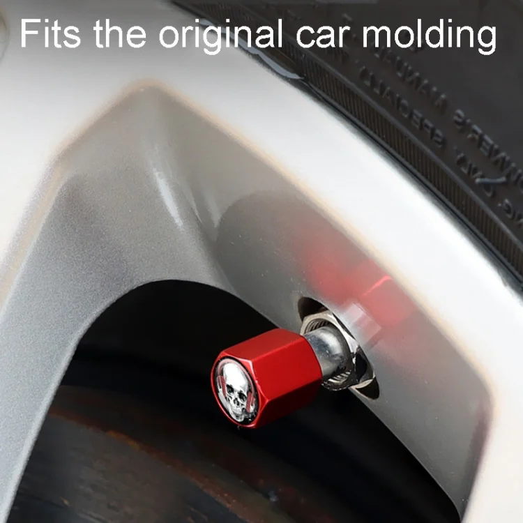 TBD06041956_B4.webp 4pcs /Set Headset Skeleton Metal Tire Valve Caps Automobile Universal Modified Valve Covers - Image 5