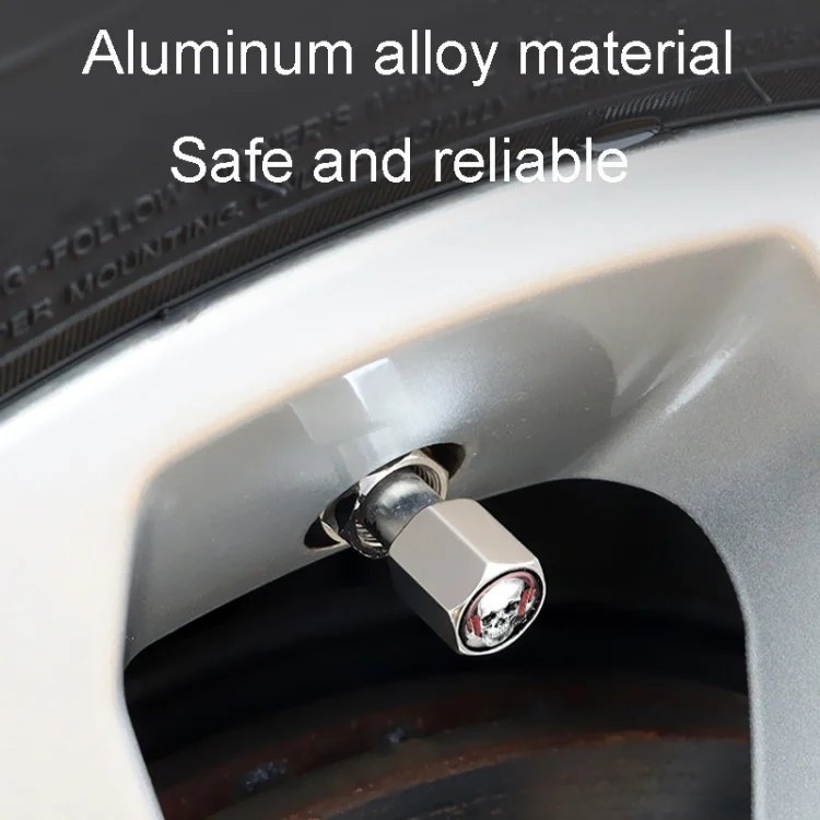 TBD06041956_B5.webp 4pcs /Set Headset Skeleton Metal Tire Valve Caps Automobile Universal Modified Valve Covers - Image 6