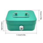 Portable Metal Safe Cash Box Piggy Bank Money Organizer with Key - Image 3