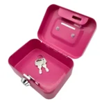 Portable Metal Safe Cash Box Piggy Bank Money Organizer with Key - Image 5