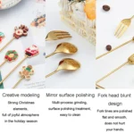 2pcs /Pack Christmas Gift Spoon Cartoon Fruit Fork Dessert Coffee Scoop - Image 3