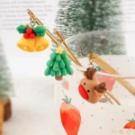 2pcs /Pack Christmas Mixing Spoon Fruit Fork With Pendant Flatware - Image 5