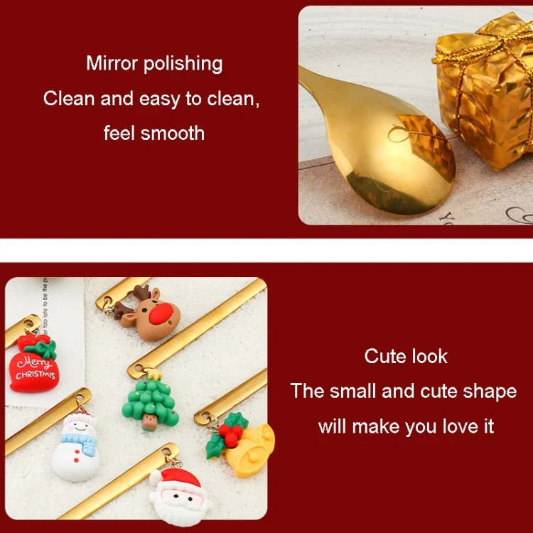 TBD06042000_B4.webp 6pcs /Pack Christmas Mixing Spoon Fruit Fork With Pendant Flatware - Image 5