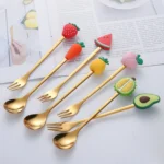 Stainless Steel Coffee Spoon Cartoon Fruit Fork Cute Kids Tableware - Image 2