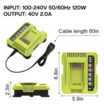 36-40V Tool Cutting Machine Battery Charger, For RYOBI PO401 / PO403 / PO400 - Image 3