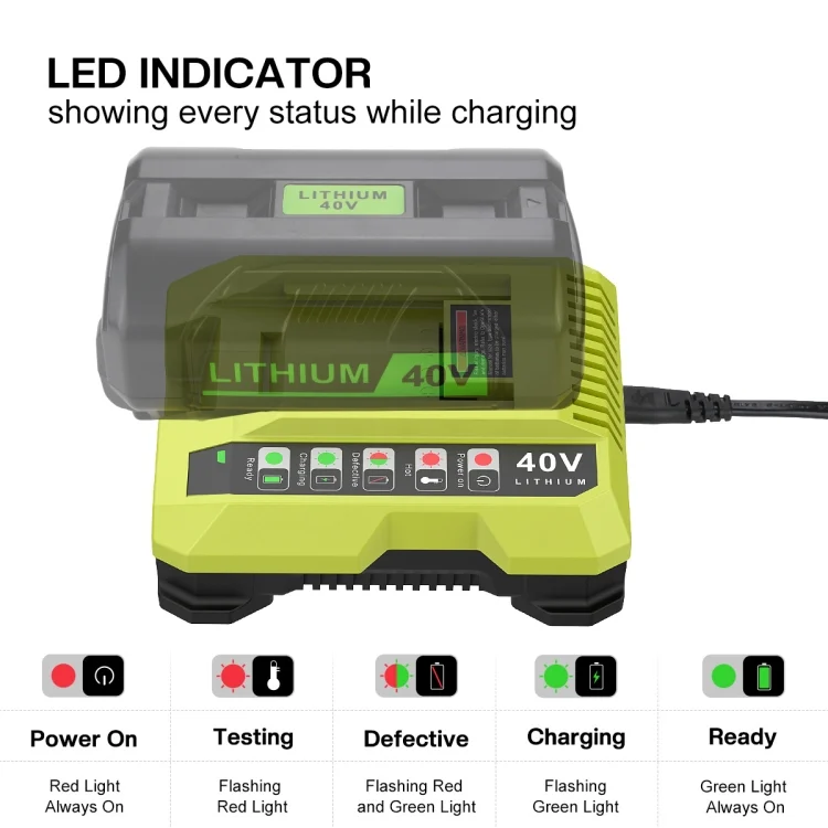 TBD06042045_B5.webp 36-40V Tool Cutting Machine Battery Charger, For RYOBI PO401 / PO403 / PO400 - Image 6