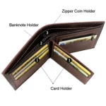 MenBense Men Short Wallet Personalized Coin Purse Frosted Clutch Money Clip - Image 4