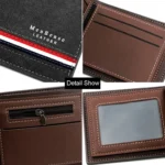 MenBense Men Short Wallet Personalized Coin Purse Frosted Clutch Money Clip - Image 6