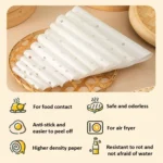 100pcs /Pack Steamer Paper Non-Stick Disposable Grease-Proof Paper Round Air Fryer Pad - Image 3