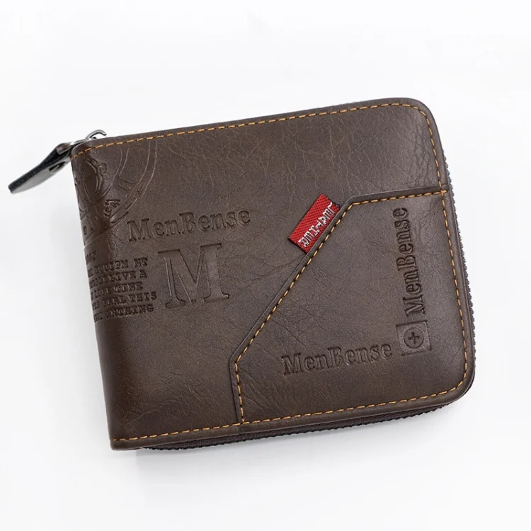 MenBense Men Short Zipper Wallet Coin Purse Large Capacity Multi-Card Money Clip