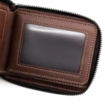 MenBense Men Short Zipper Wallet Coin Purse Large Capacity Multi-Card Money Clip - Image 5