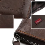 MenBense Men Short Zipper Wallet Coin Purse Large Capacity Multi-Card Money Clip - Image 8