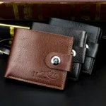 MenBense Men Short Magnetic Clasp Wallet Multi-Card Coin Purse - Image 2