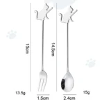 304 Stainless Steel Cartoon Pet Stirring Spoon Fork Fruit Fork Dessert Scoop - Image 7
