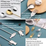 304 Stainless Steel Cartoon Pet Stirring Spoon Fork Fruit Fork Dessert Scoop - Image 3