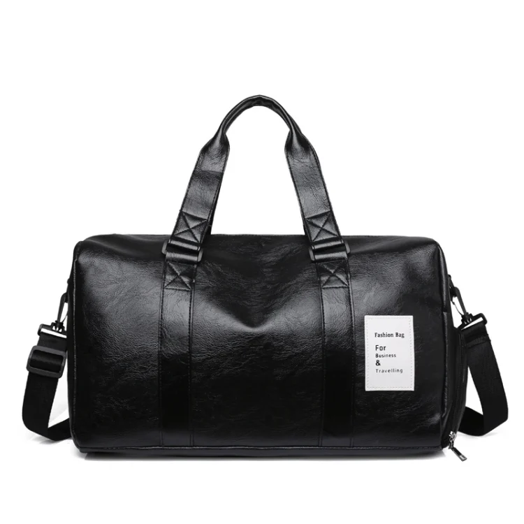 PU Leather Travel Fitness Bag Yoga Sport Training Bag with Shoe Compartment