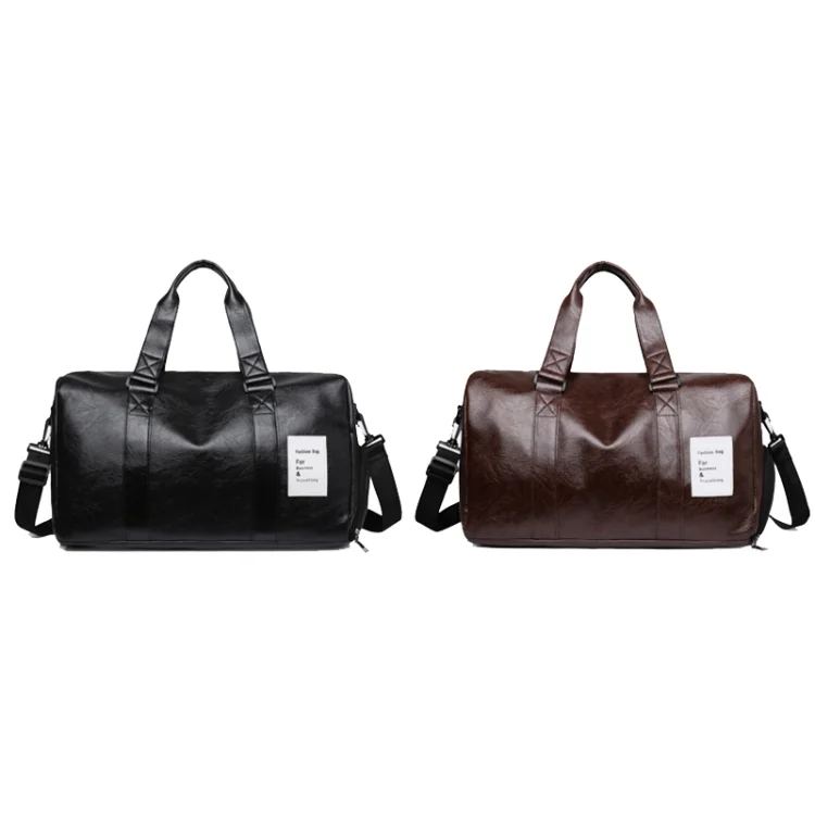 TBD06042075_B1.webp PU Leather Travel Fitness Bag Yoga Sport Training Bag with Shoe Compartment - Image 2